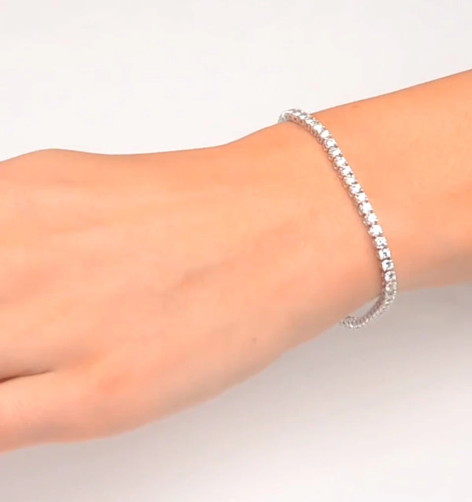 Chloe Lab Diamond Tennis Bracelet 5.00ct G/VS Set in 18K White Gold