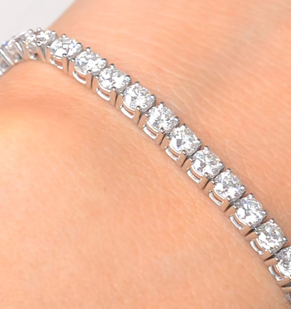 Chloe Lab Diamond Tennis Bracelet 7.00ct G/VS Set in 18K White Gold