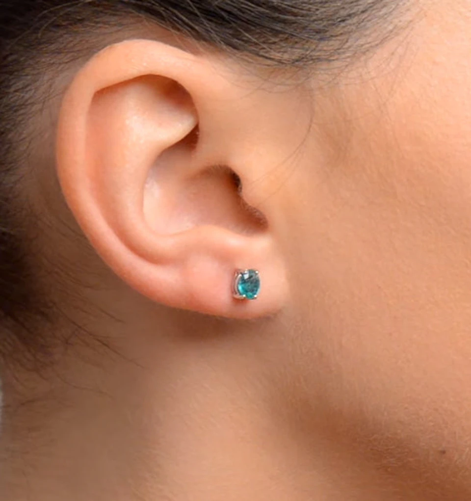 Emerald 5 x 4mm 0.64ct 18K White Gold Earrings