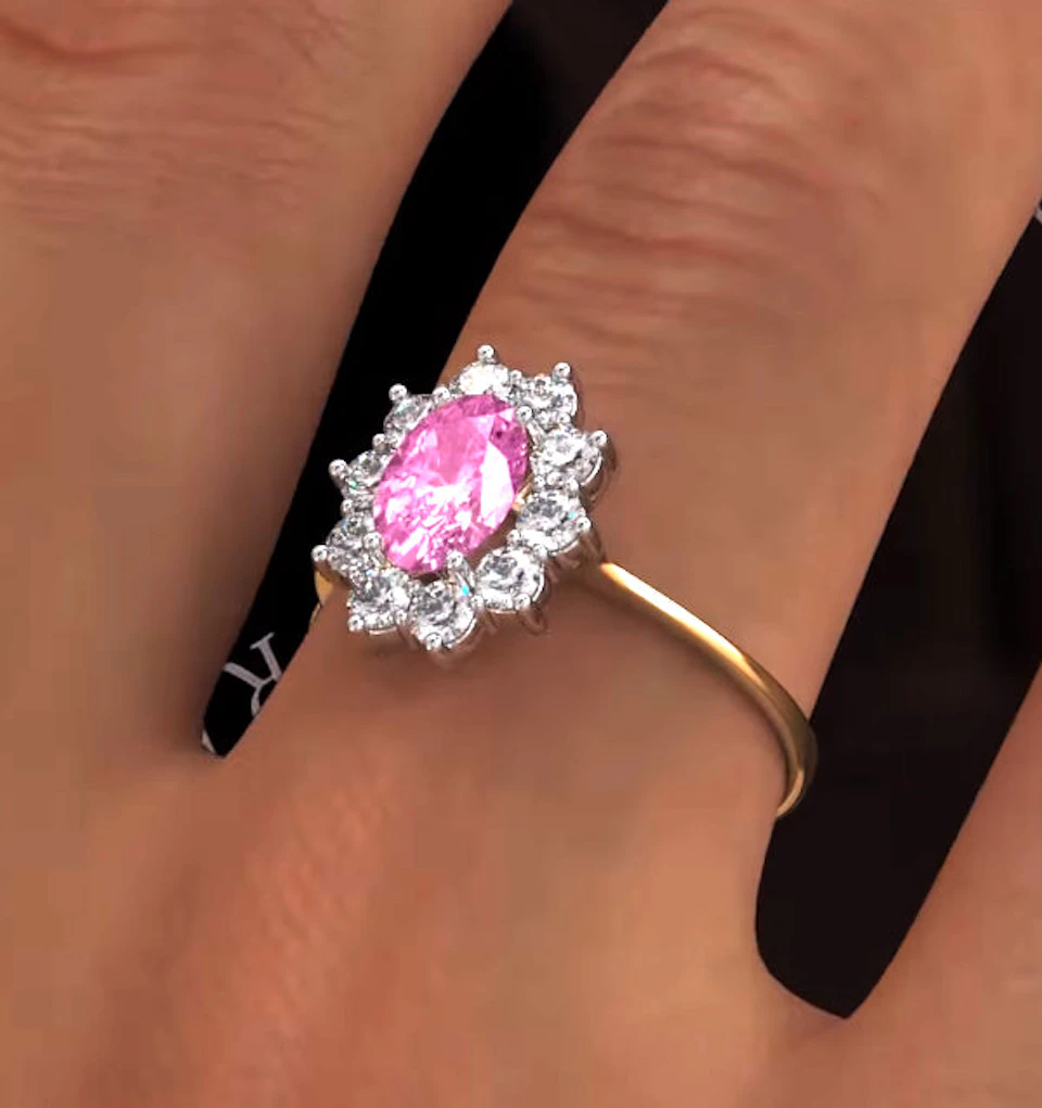 18K Gold 0.50ct Diamond and 1.05ct Pink Sapphire Ring