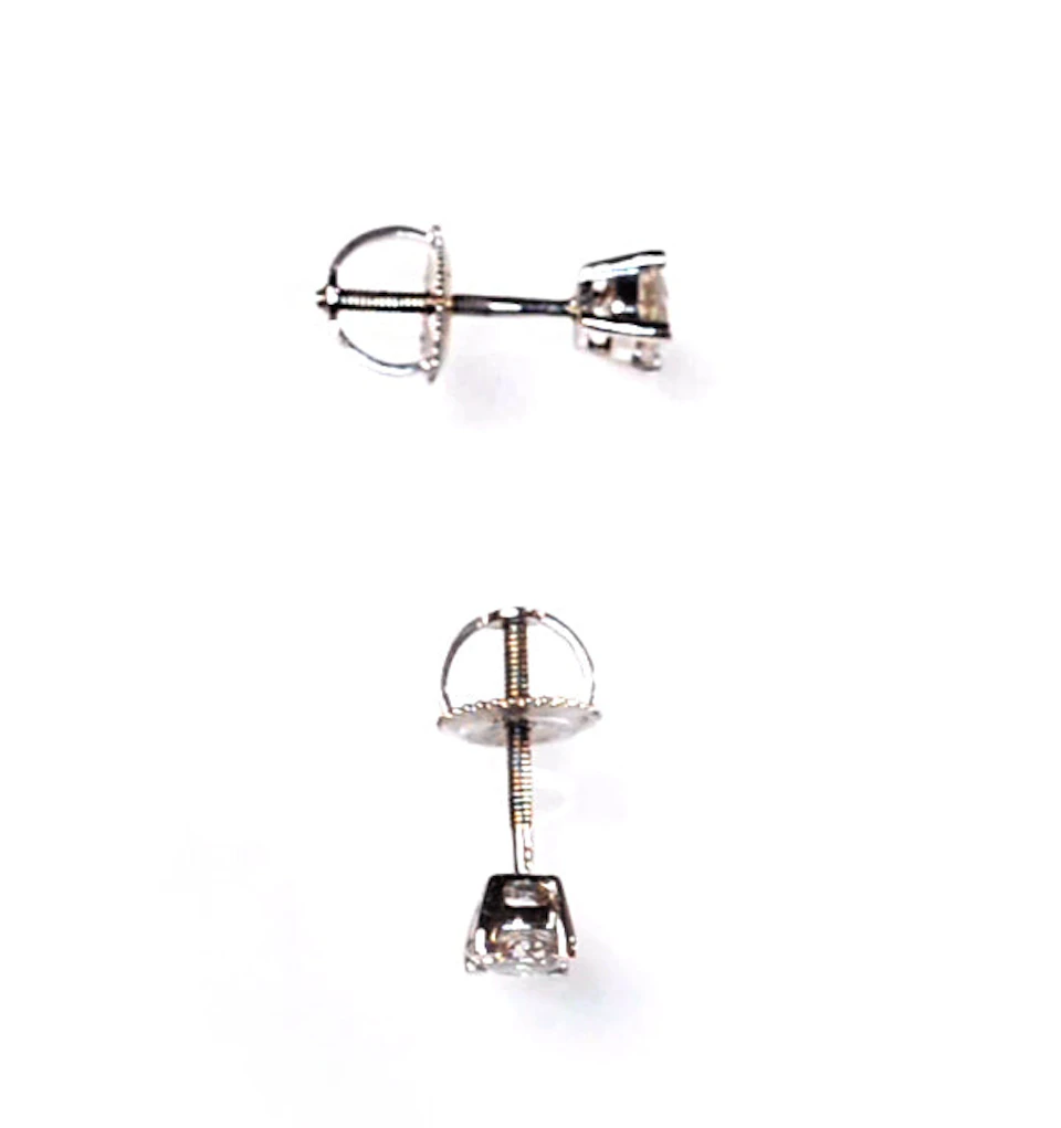 Diamond Earrings 0.50CT Studs H/SI Quality in 18K White Gold - 4.1mm