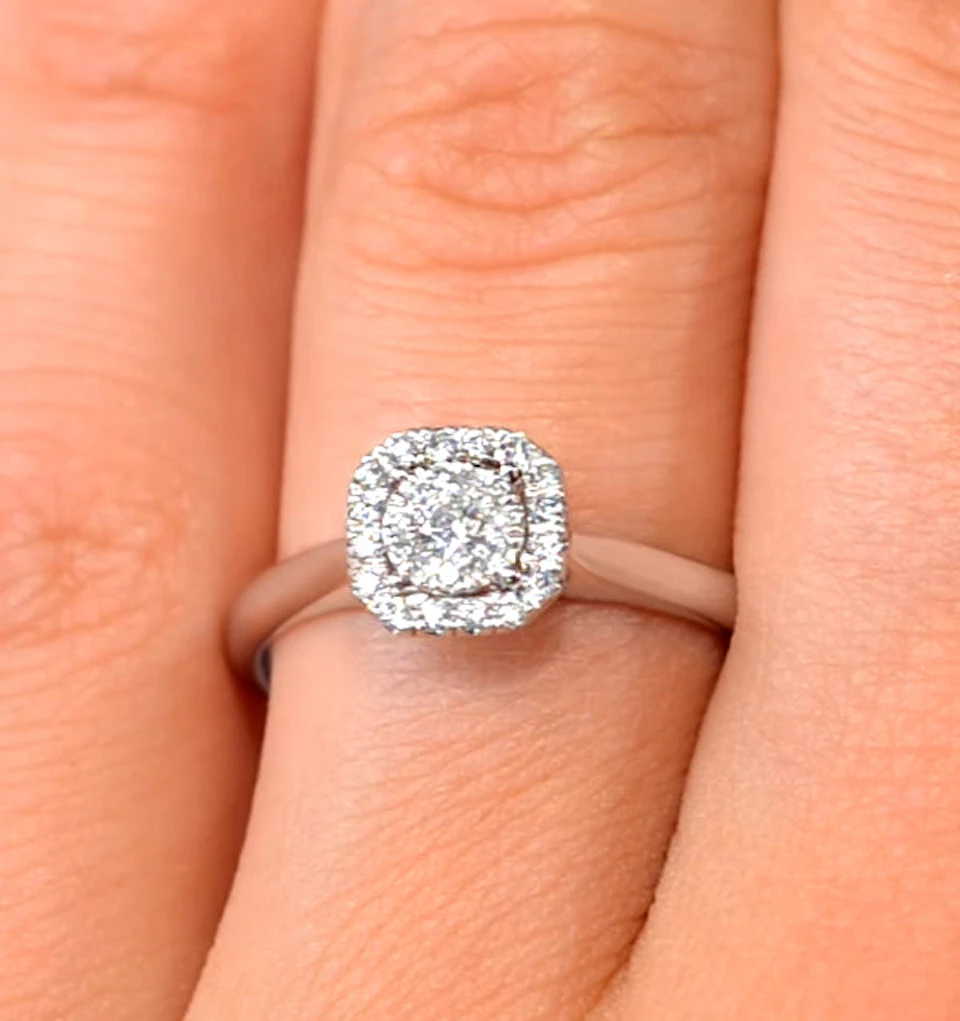 0.25ct Lab Diamond Engagement Ring 9K White Gold Galileo
