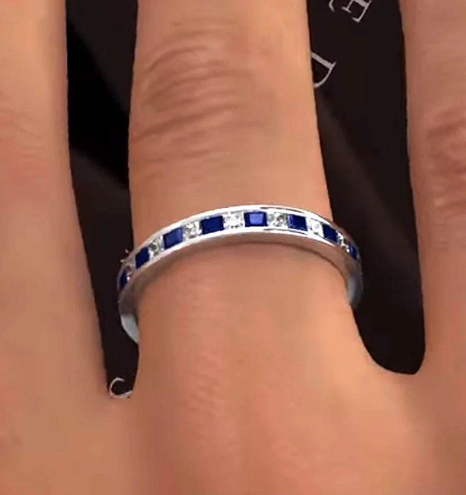 Eternity Ring Lauren Diamonds G/VS and Sapphire 1.20CT -Platinum