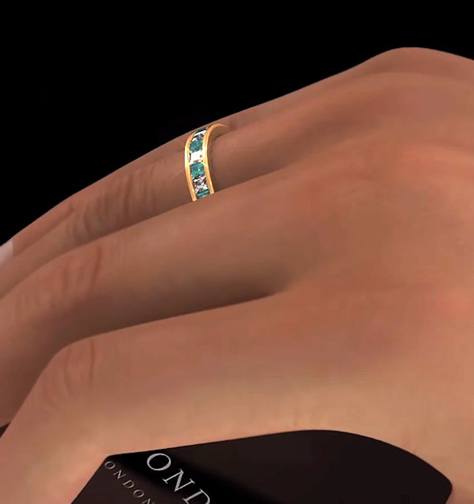Eternity Ring Lauren Diamonds H/SI and Emerald 2.20CT in 18K Gold