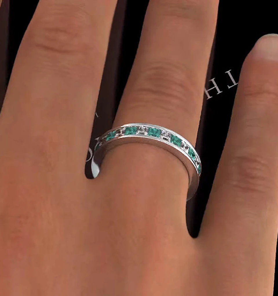 Eternity Ring Lauren Diamonds G/VS and Emerald 2.20CT - Platinum