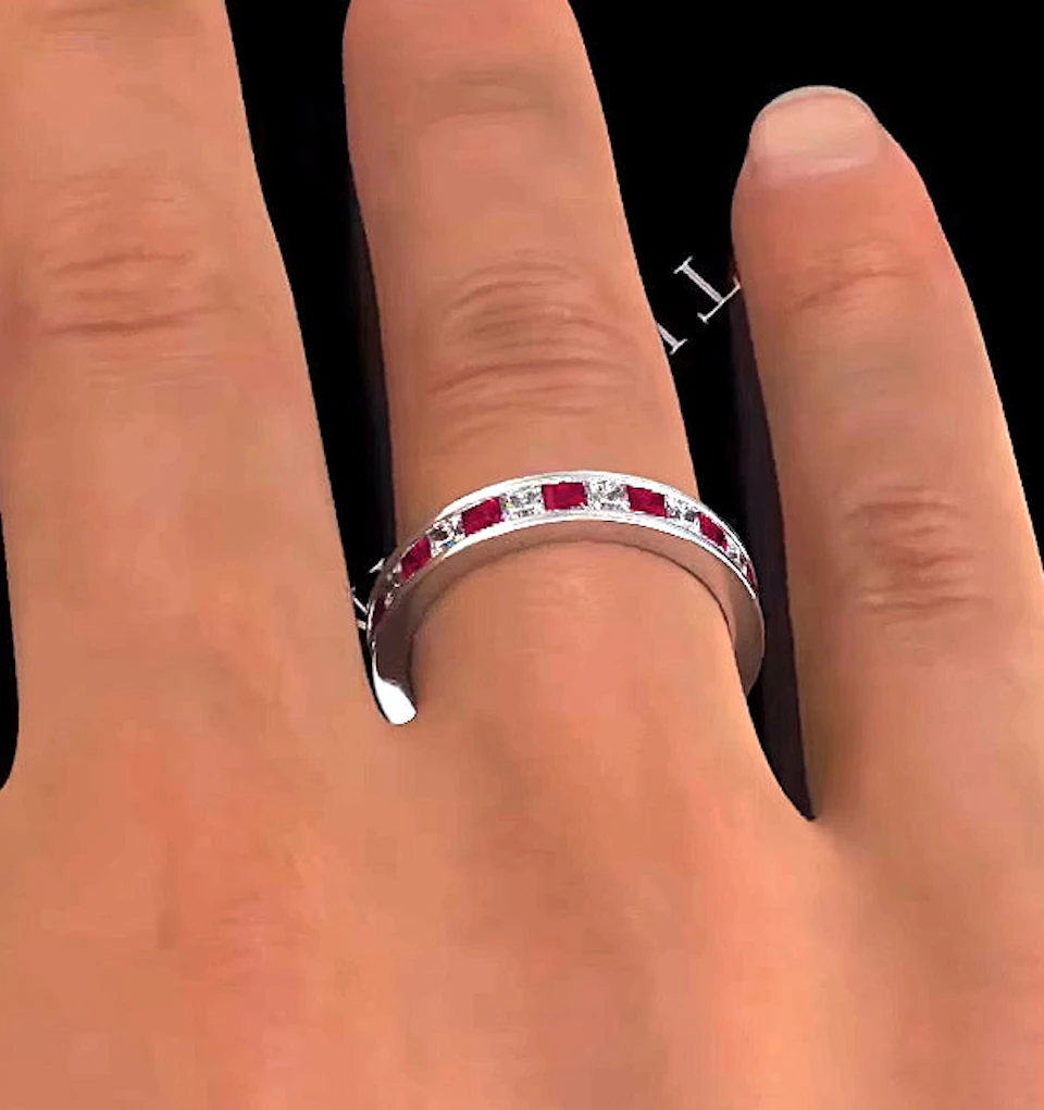 Eternity Ring Lauren Diamonds G/VS and Ruby 2.25CT - Platinum
