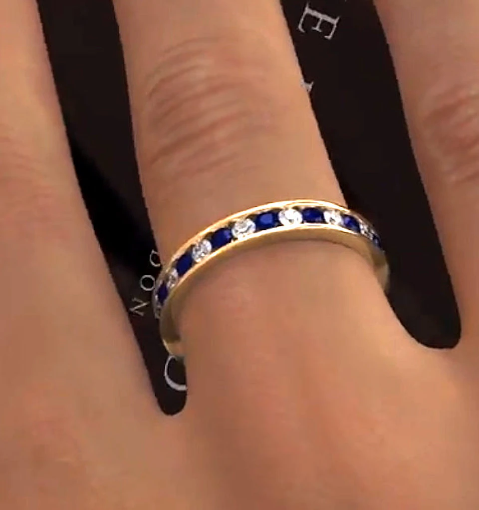 ETERNITY RING RAE DIAMONDS H/Si AND SAPPHIRE 1.40CT - 18K GOLD