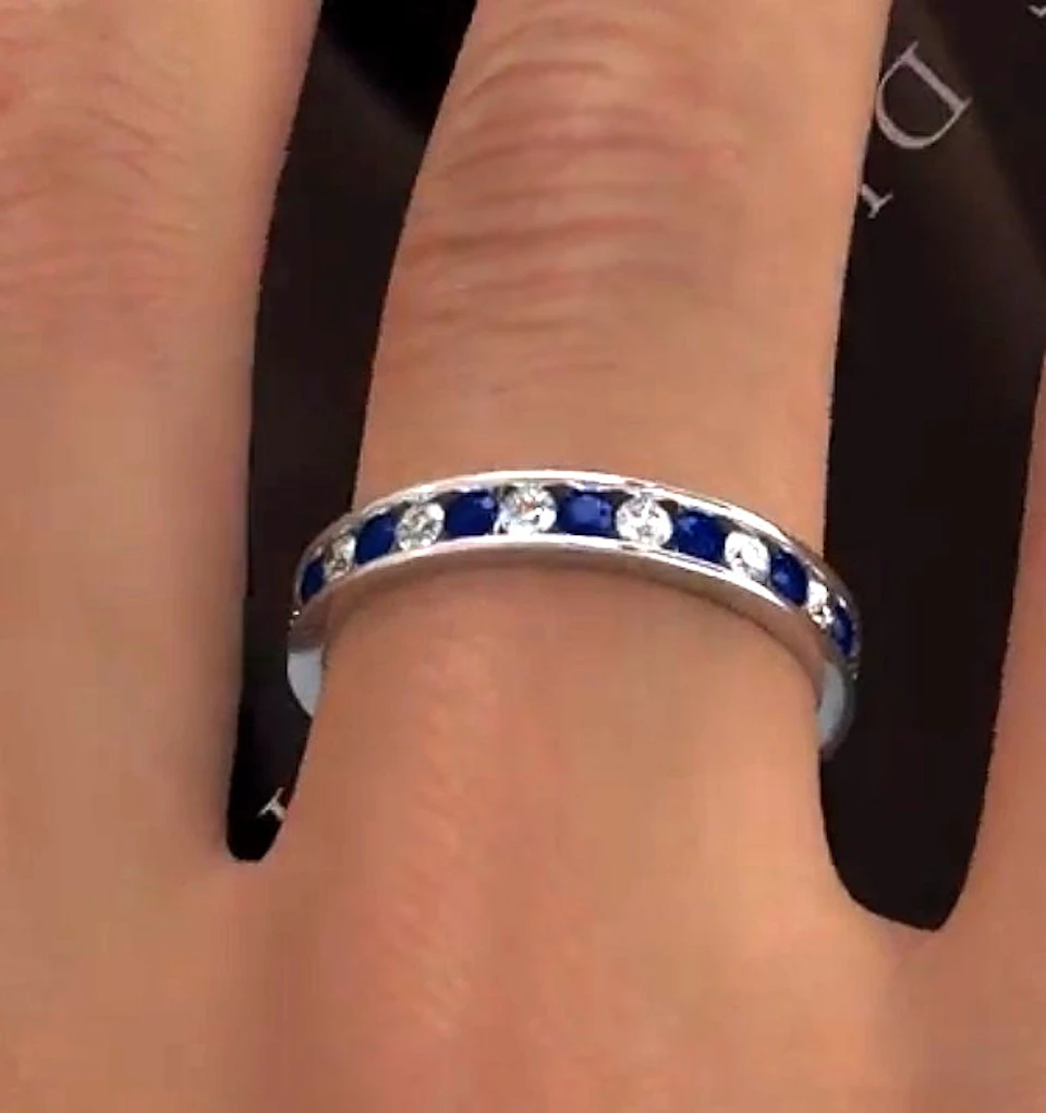 ETERNITY RING RAE DIAMONDS G/VS AND SAPPHIRE 1.40CT - Platinum