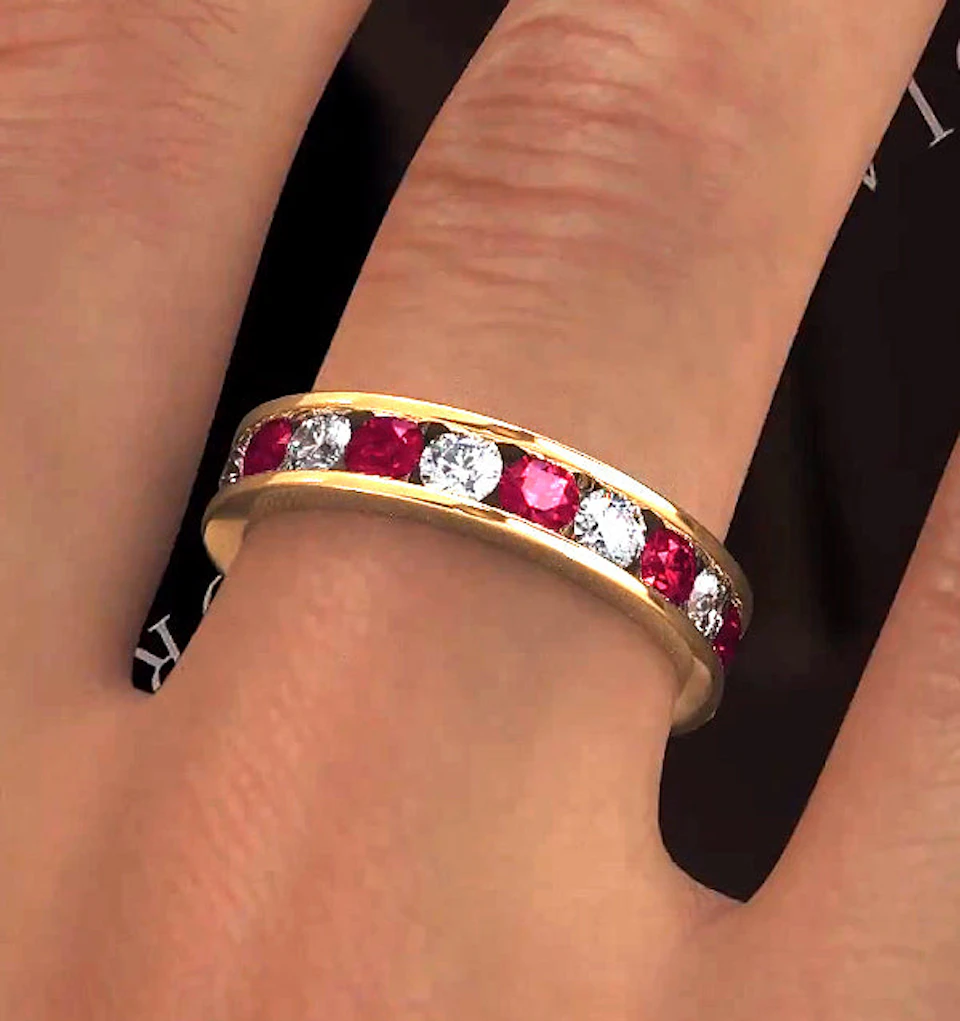 ETERNITY RING RAE DIAMONDS G/VS AND RUBY 1.80CT - 18K GOLD