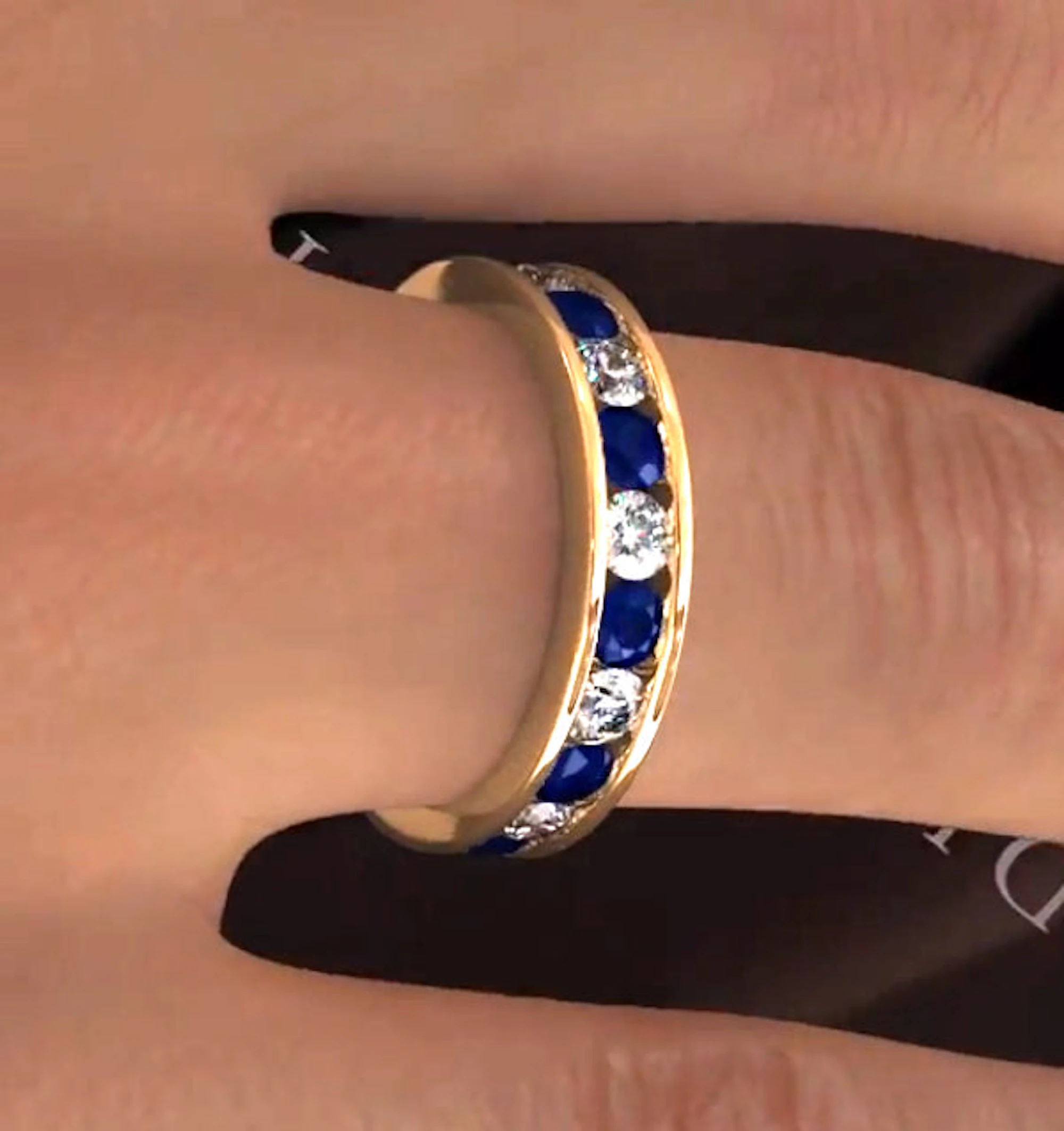 ETERNITY RING RAE DIAMONDS G/VS AND SAPPHIRE 1.90CT - 18K GOLD