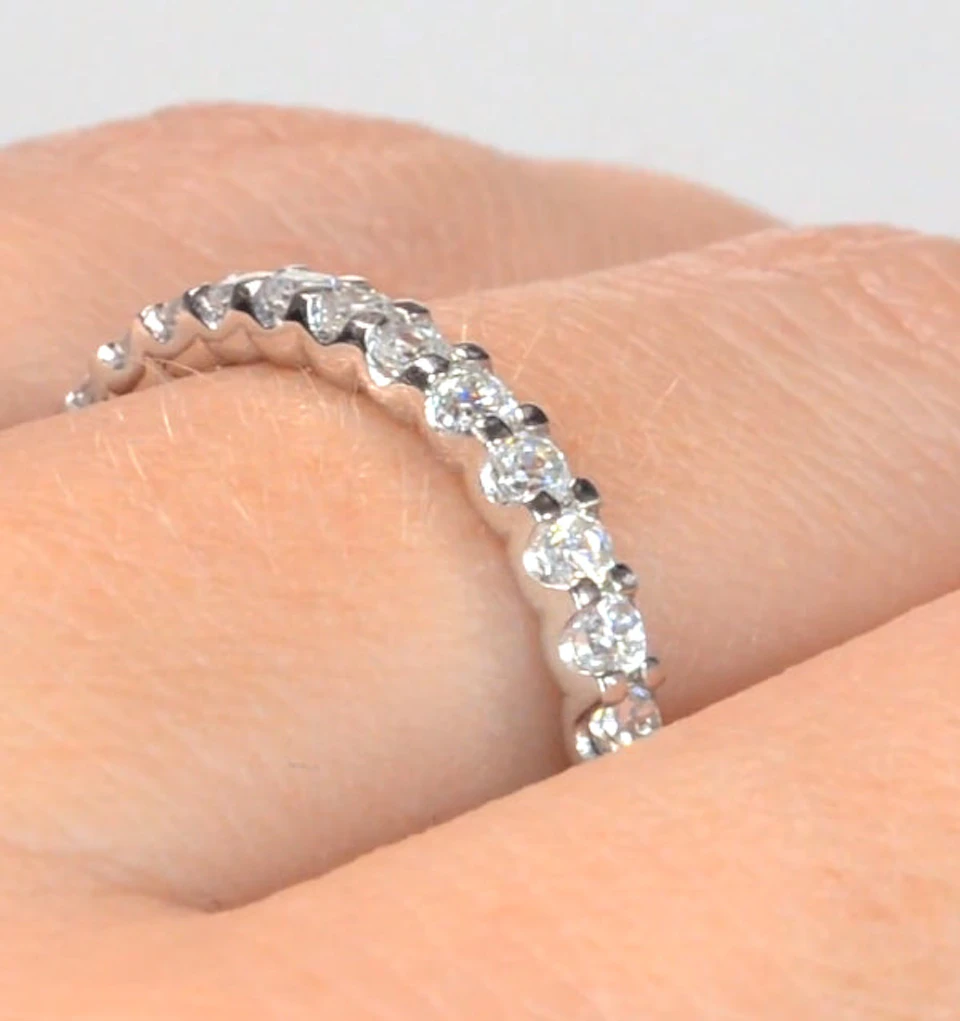 Chloe Lab Diamond Eternity Ring Platinum Claw Set 1.00ct H/Si