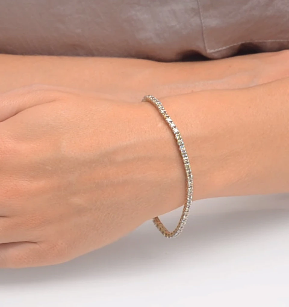 4ct Lab Diamond Tennis Bracelet Claw Set in 9K Yellow Gold