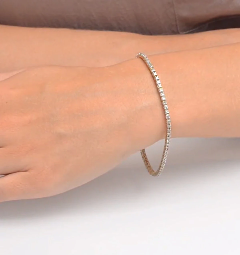2ct Diamond Tennis Bracelet Claw Set in 9K Yellow Gold
