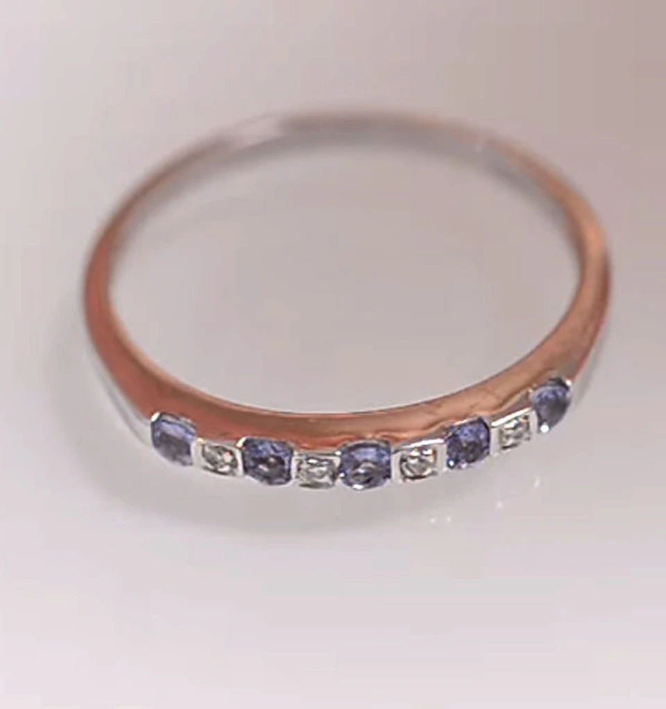 Tanzanite And Diamond 18K White Gold Ring