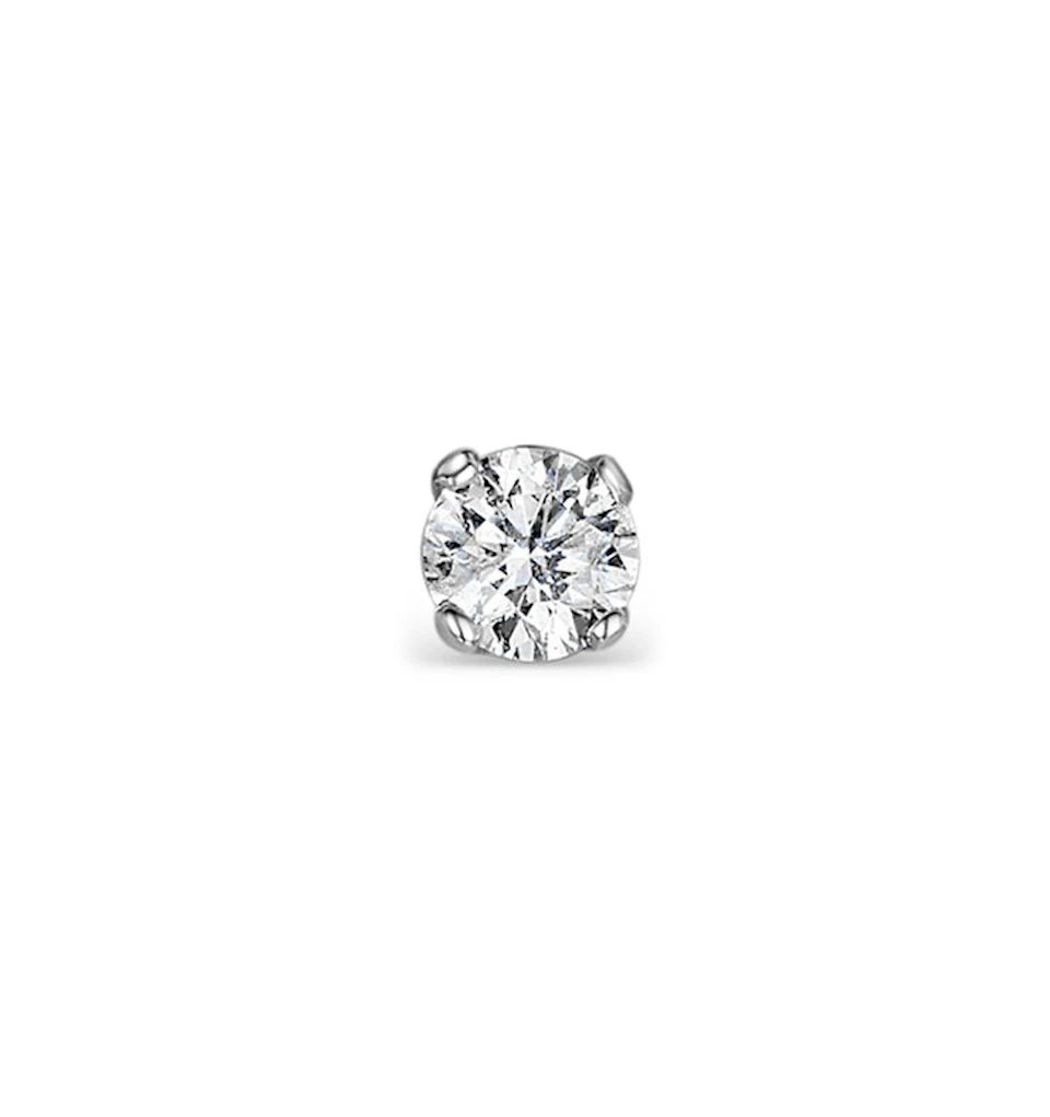 SINGLE Lab Diamond Studs Earring 0.10ct H/Si in 9K White Gold - 3mm