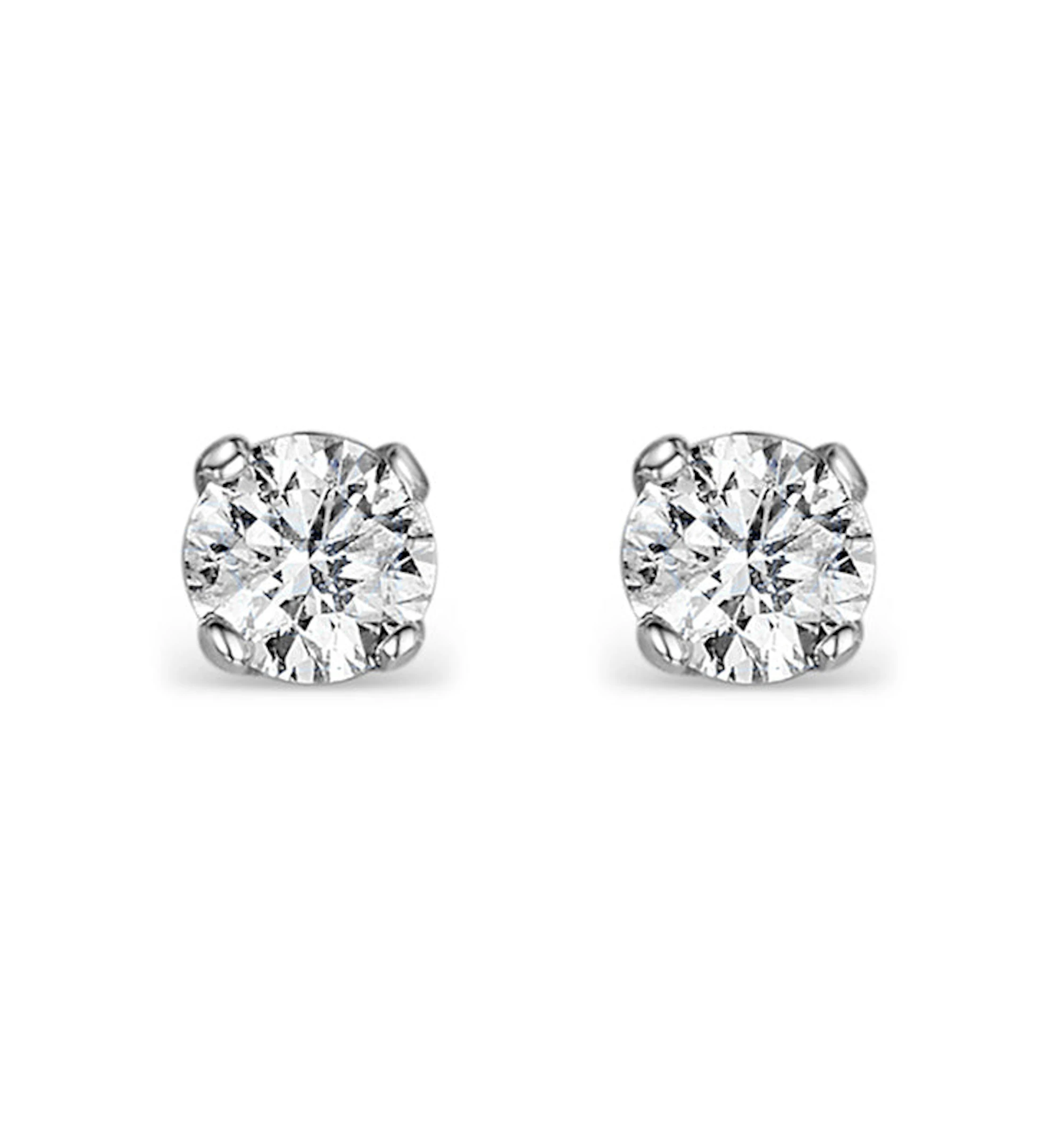 Diamond Earrings 0.20CT Studs H/SI Quality in 18K White Gold - 3mm