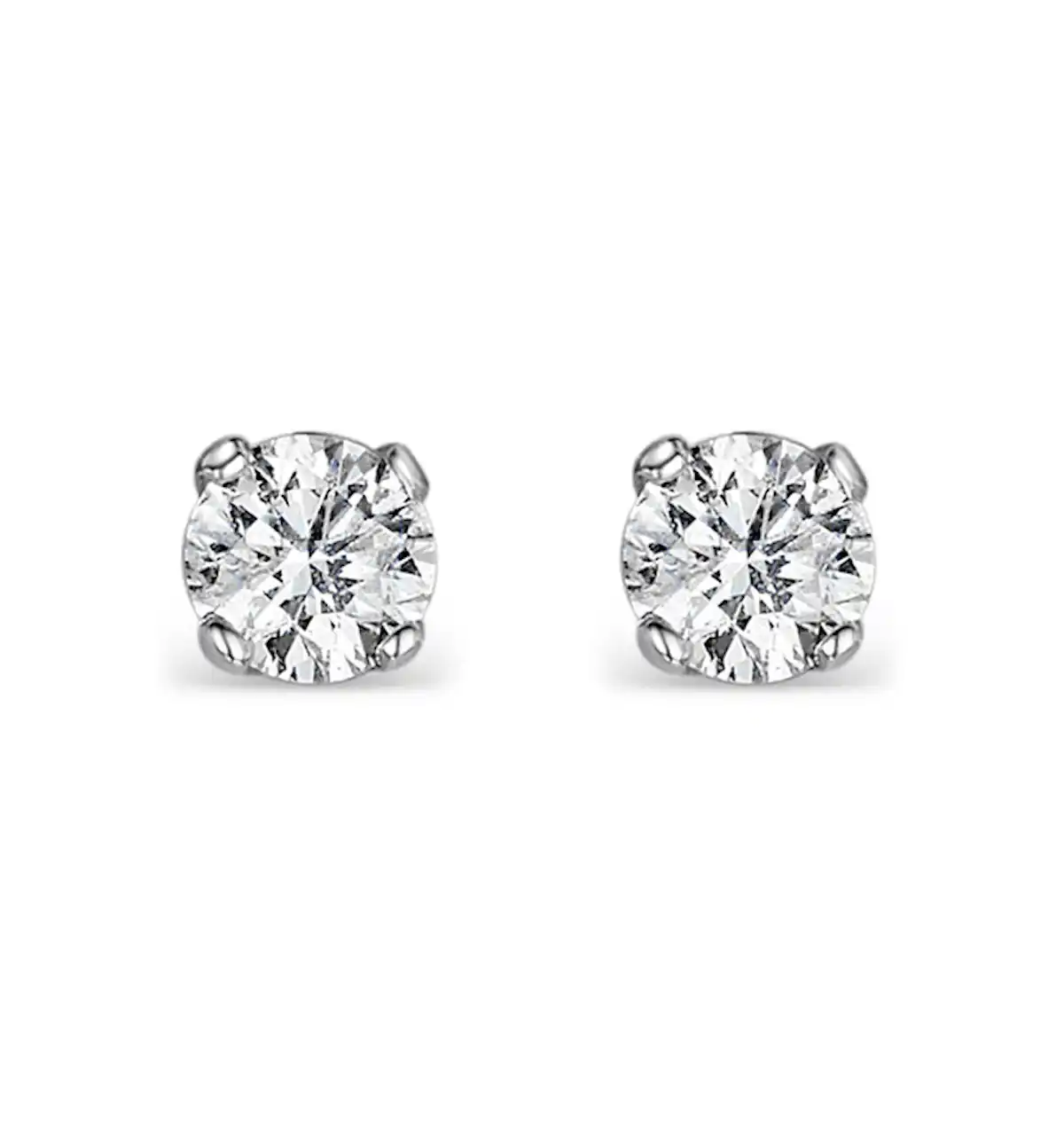 Diamond Earrings 0.20CT Studs G/Vs Quality in 18K White Gold - 3mm