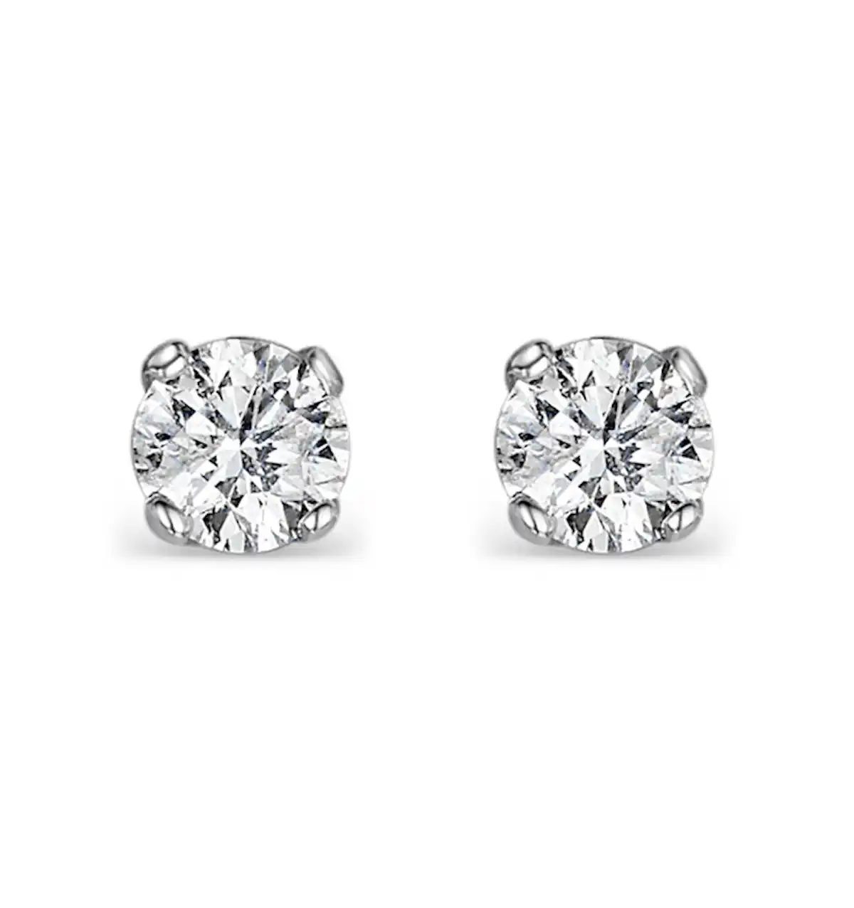 Diamond Earrings 0.30CT Studs H/SI Quality in Platinum - 3.4mm