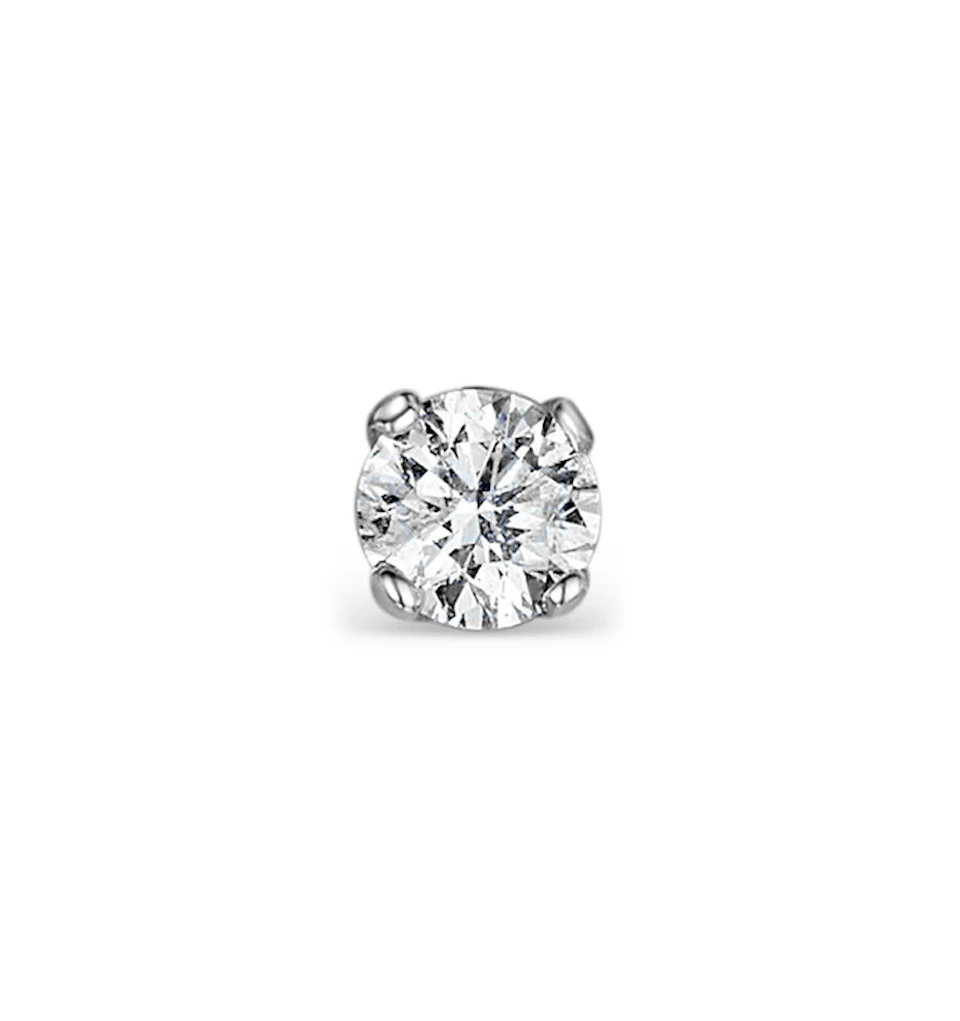 SINGLE Stud Diamond Earring 0.25ct Premium Quality 18KW Gold - 4.1mm