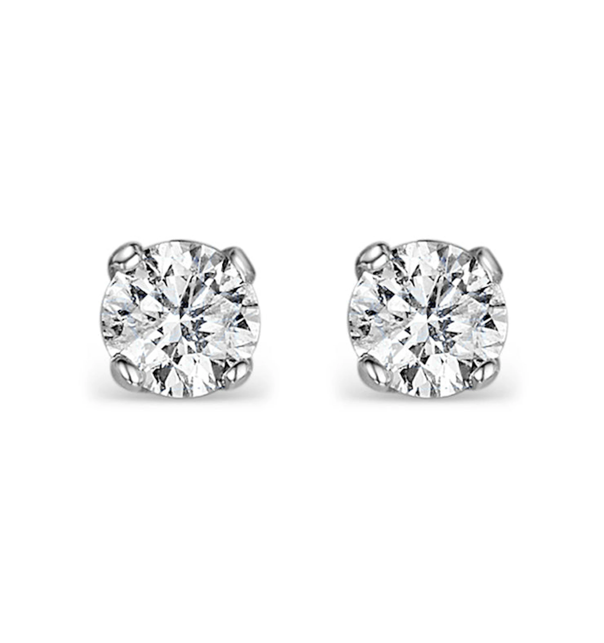 Diamond Earrings 0.40CT Studss Premium Quality in 18K White Gold 3.8mm