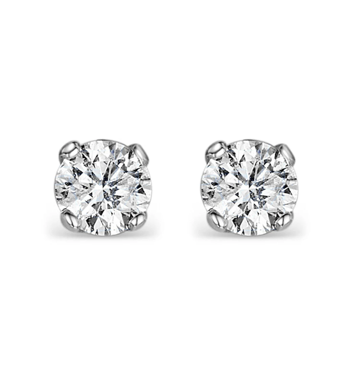 Diamond Earrings 0.50CT Studs G/Vs Quality in 18K White Gold - 4.1mm