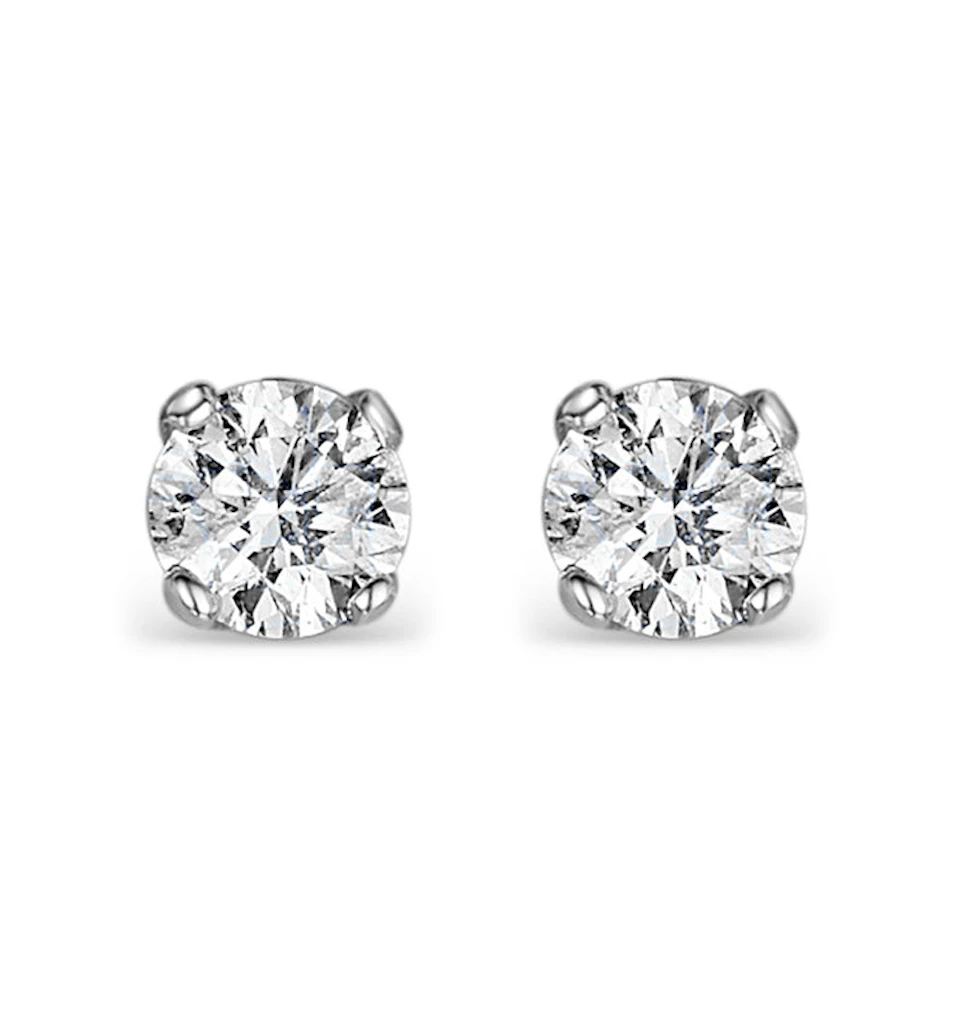 Diamond Stud Earrings 4.1mm 18K Gold - 0.50CT - Premium