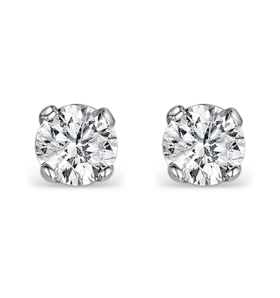 Diamond Earrings 0.66CT Studs H/SI Quality in Platinum - 4.5mm