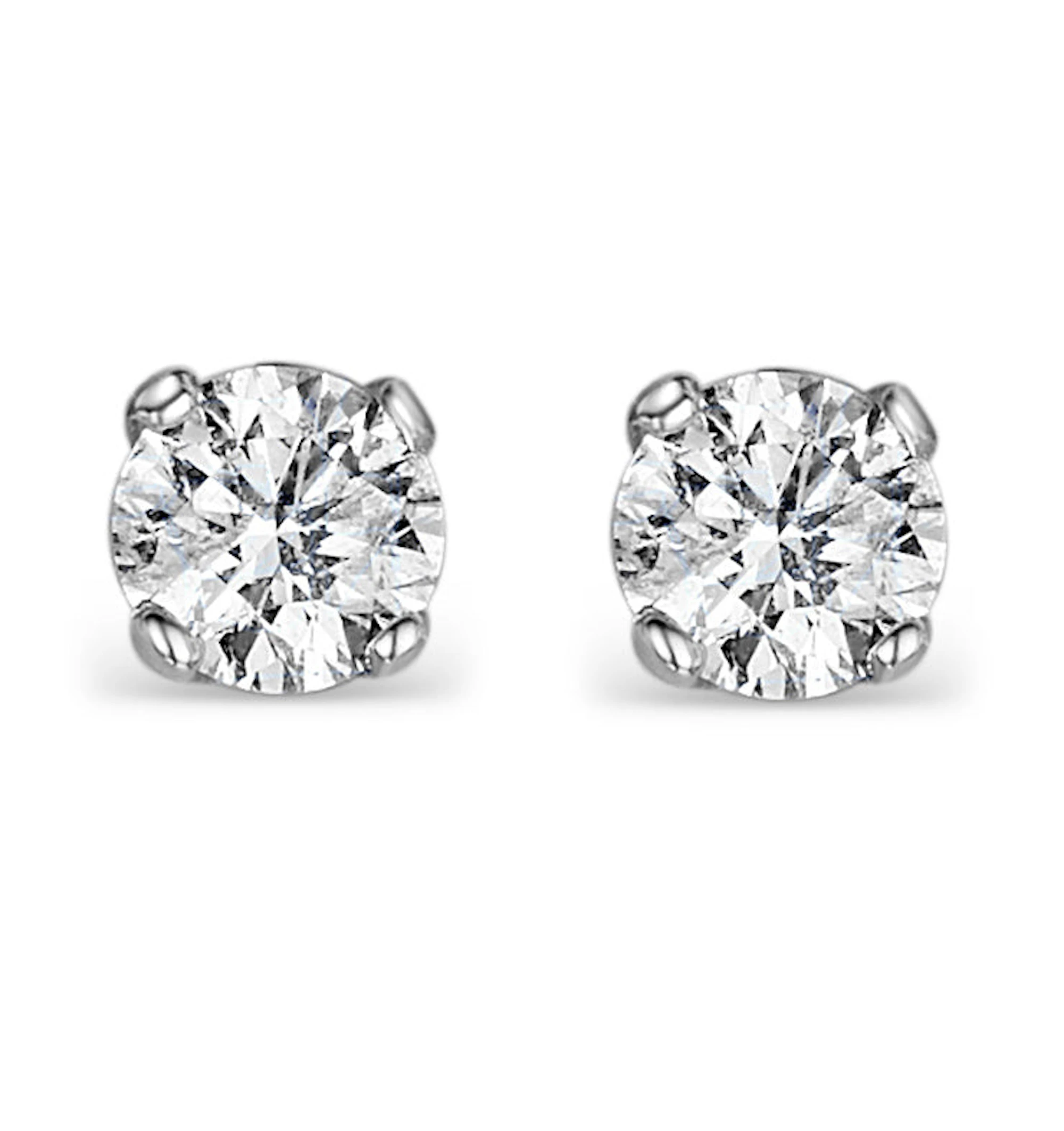 Diamond Stud Earrings 5.1mm 18K Gold - 1CT - Premium
