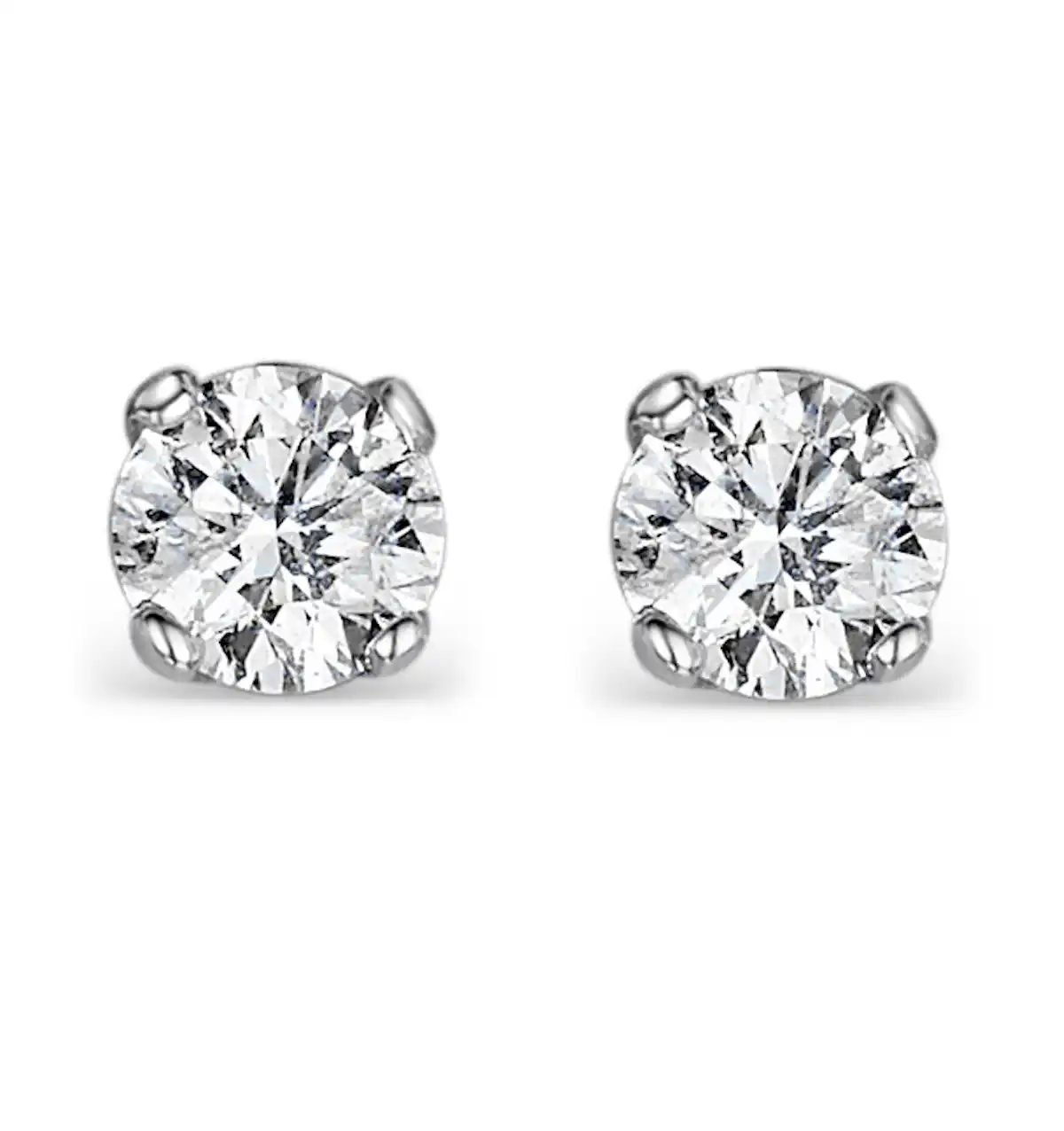 Diamond Stud Earrings 5.1mm 18K Gold - 1CT - F-G/VS