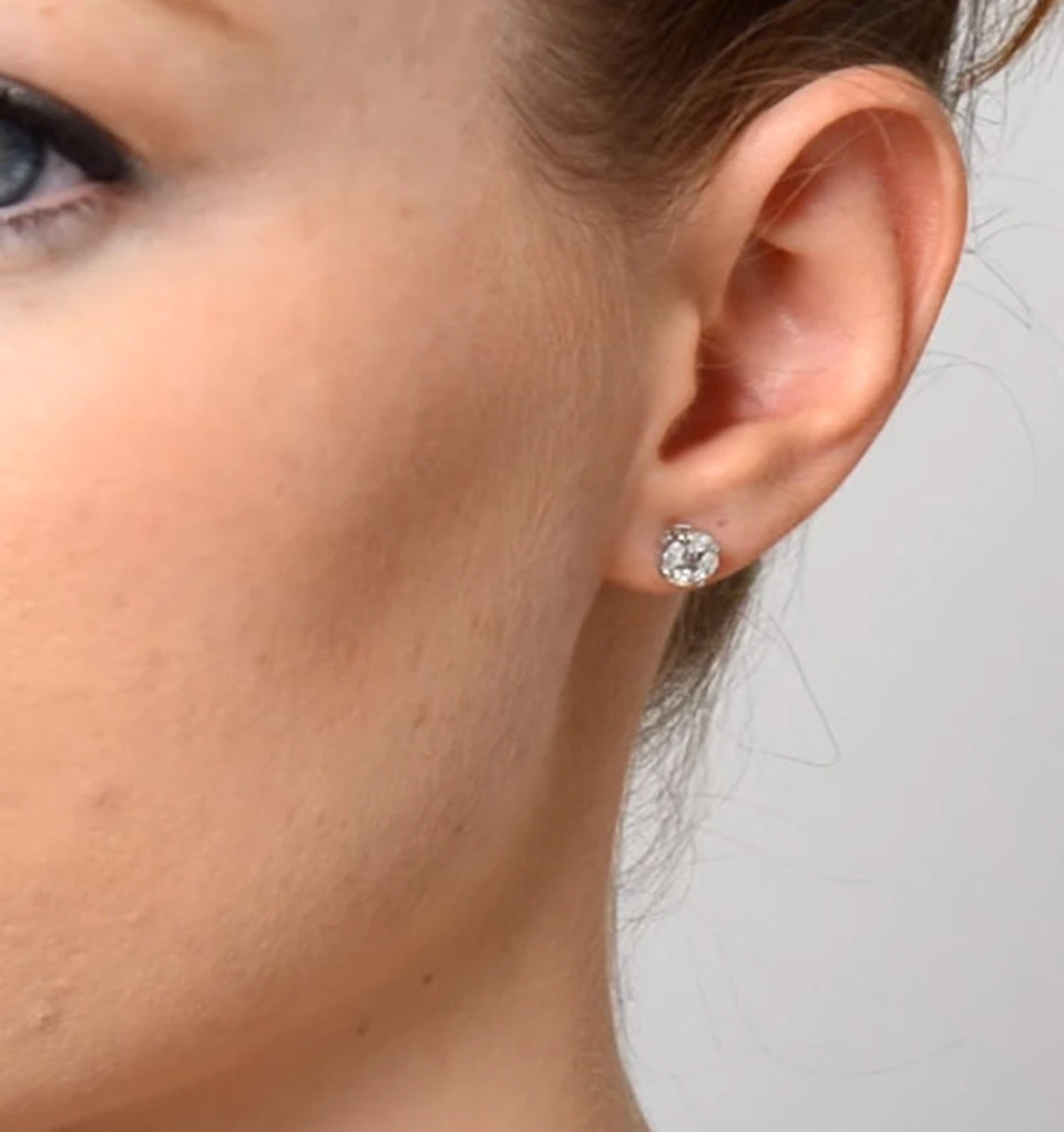 Diamond Earrings 2.00ct Look Galileo Style 0.74ct in 18K White Gold