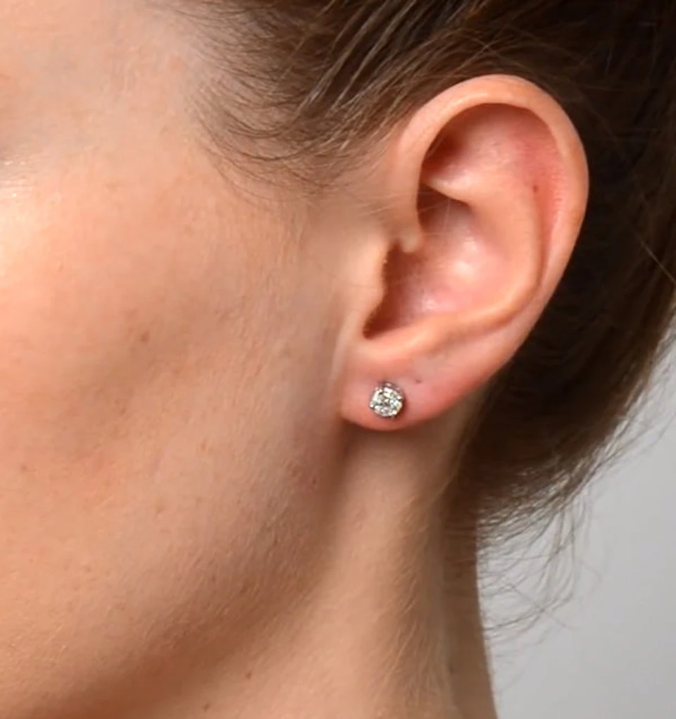 Diamond Earrings 1.00ct Look Galileo Style - 0.30ct in Platinum