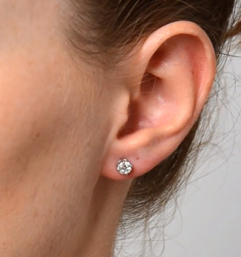 Diamond Earrings 1.00ct Look Galileo Style - 0.30ct in Platinum