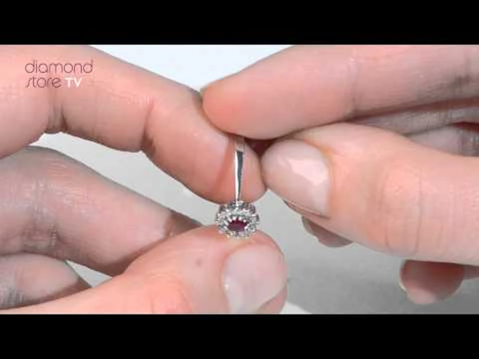 Ruby 4 x 3mm And Diamond 9K White Gold Ring