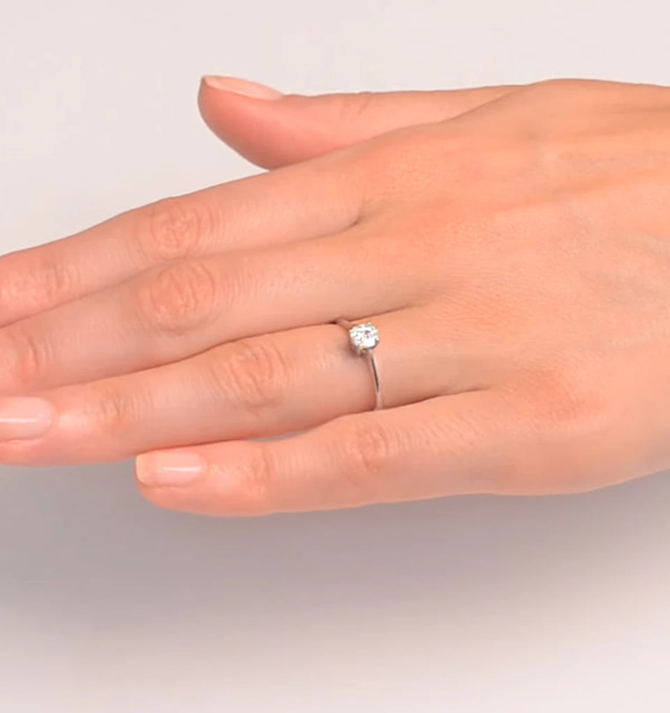 Galileo 0.50ct Look Diamond 0.17ct And Platinum Ring