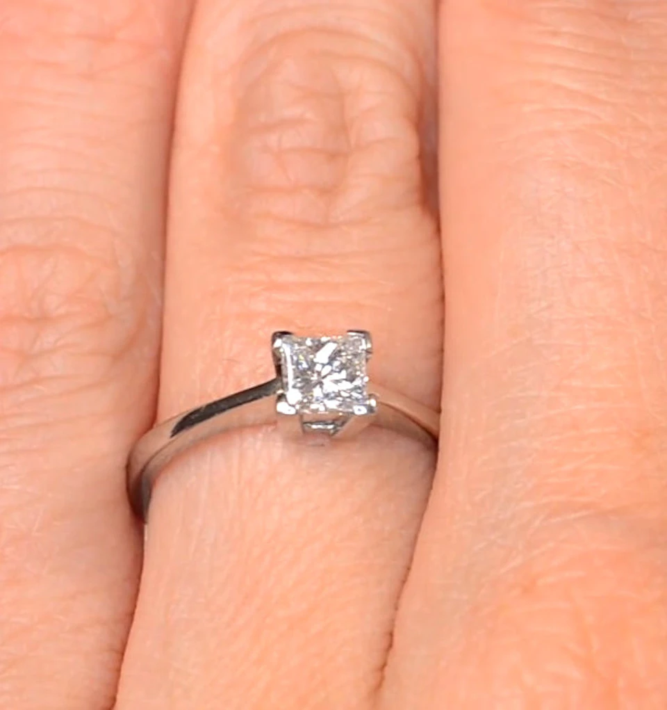 Certified Lauren Platinum Diamond Engagement Ring 0.50CT-G-H/SI