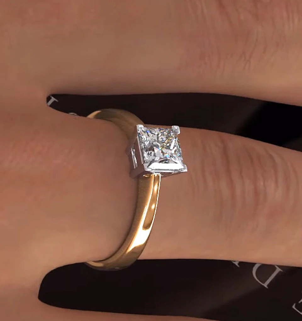 Certified Lauren 18K Gold Diamond Engagement Ring 0.75CT-G-H/SI