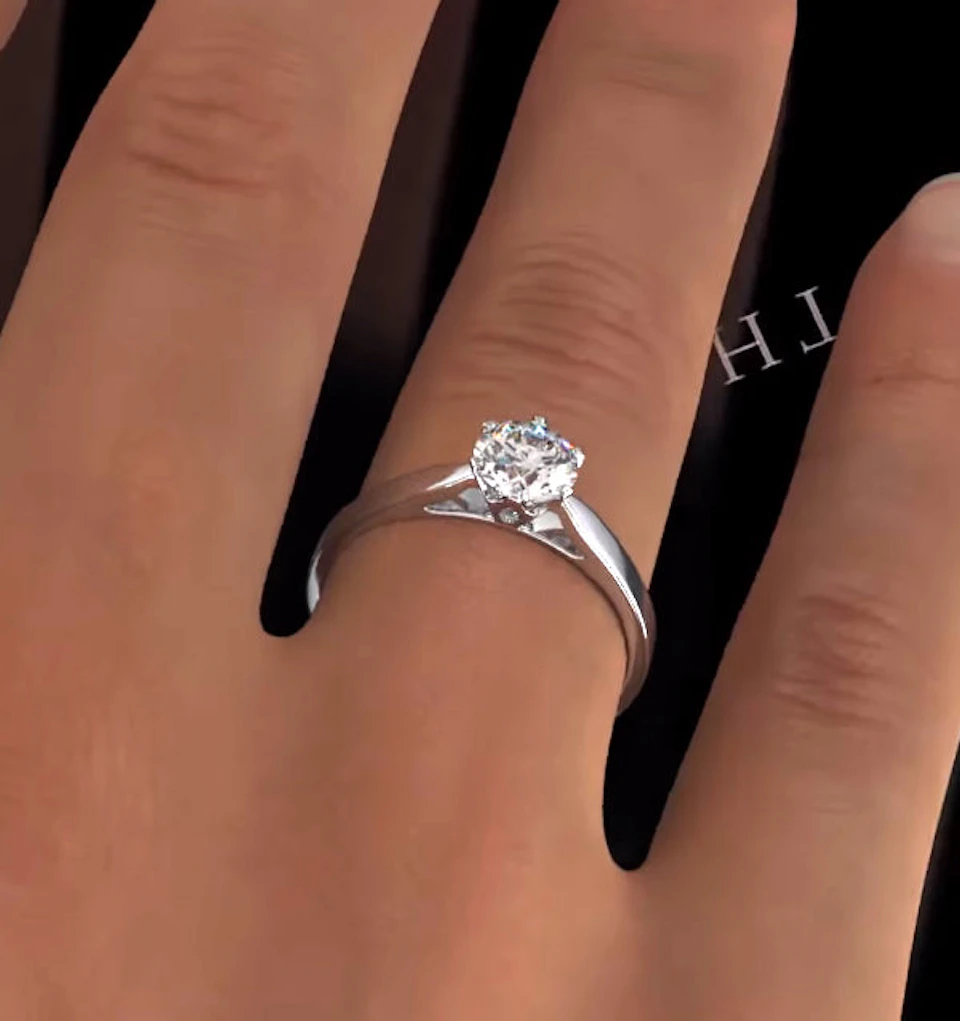 Certified 0.90CT Chloe Low Platinum Engagement Ring G/SI2