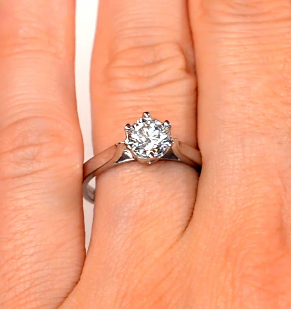 1.5ct Diamond Engagement Ring Low Set Chloe Lab F/VS1 Platinum