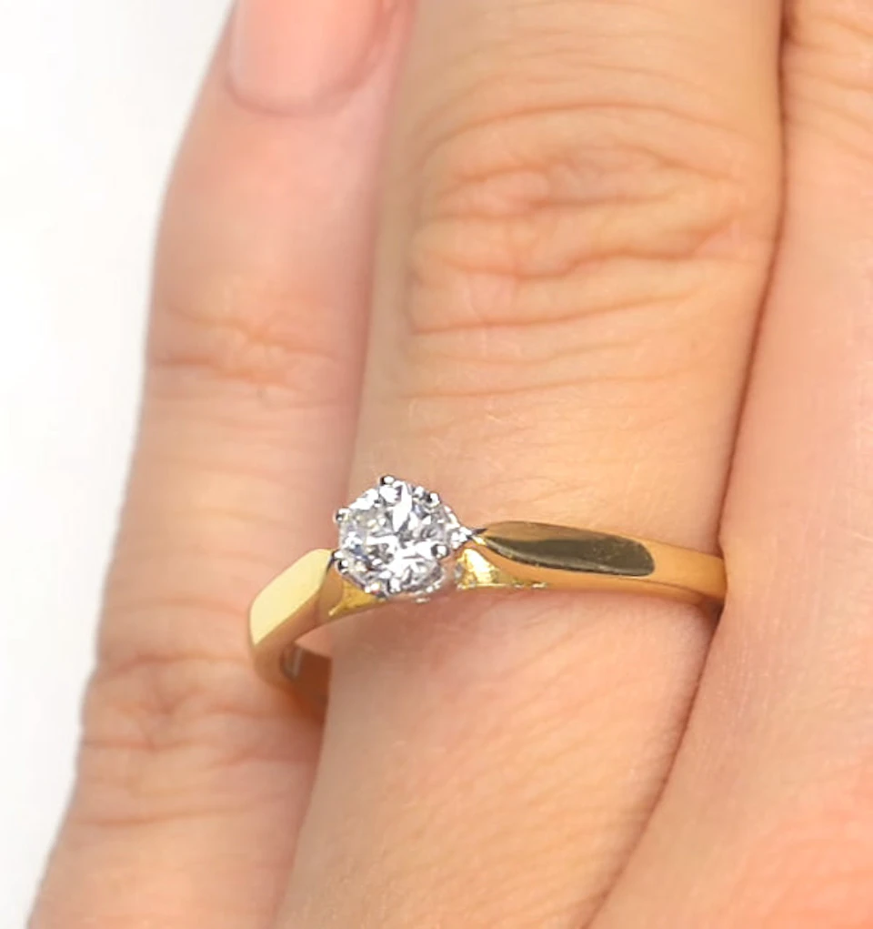 Low Set Chloe Lab Diamond Engagement Ring 0.25CT G/SI1 18K Gold