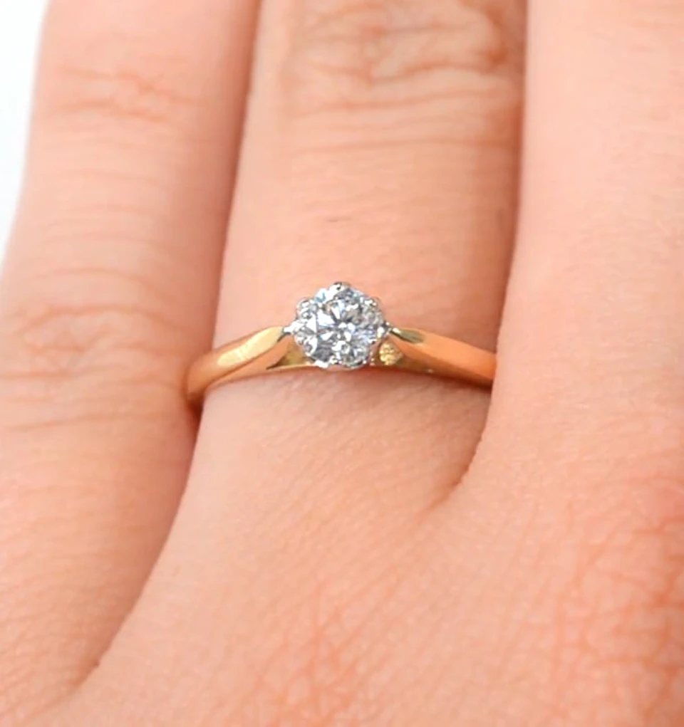 Low Set Chloe Lab Diamond Engagement Ring 0.33CT G/SI1 18K Gold