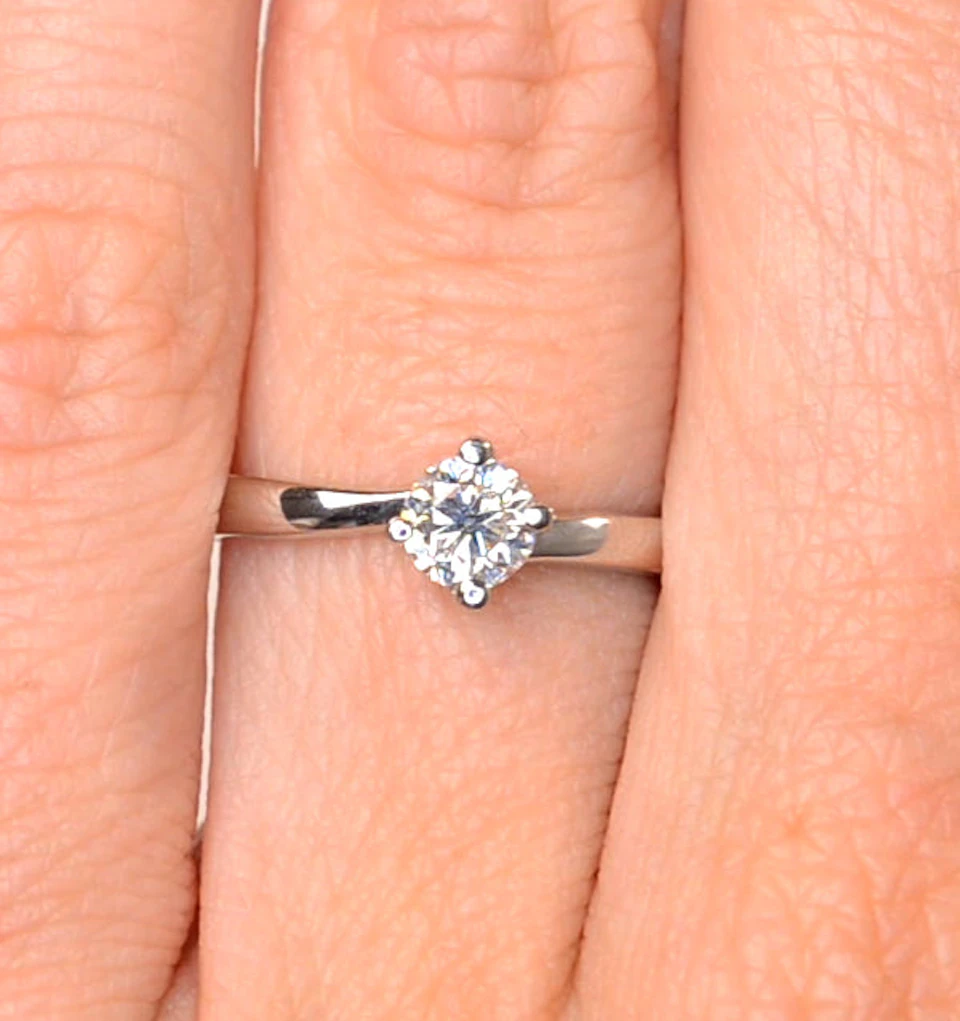 Certified 0.50CT Lily Platinum Engagement Ring G/SI1