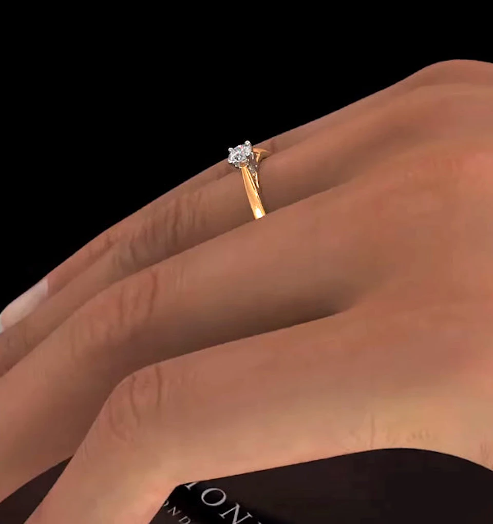 Engagement Ring Elysia 0.25ct Lab Diamond H/Si in 18K Gold