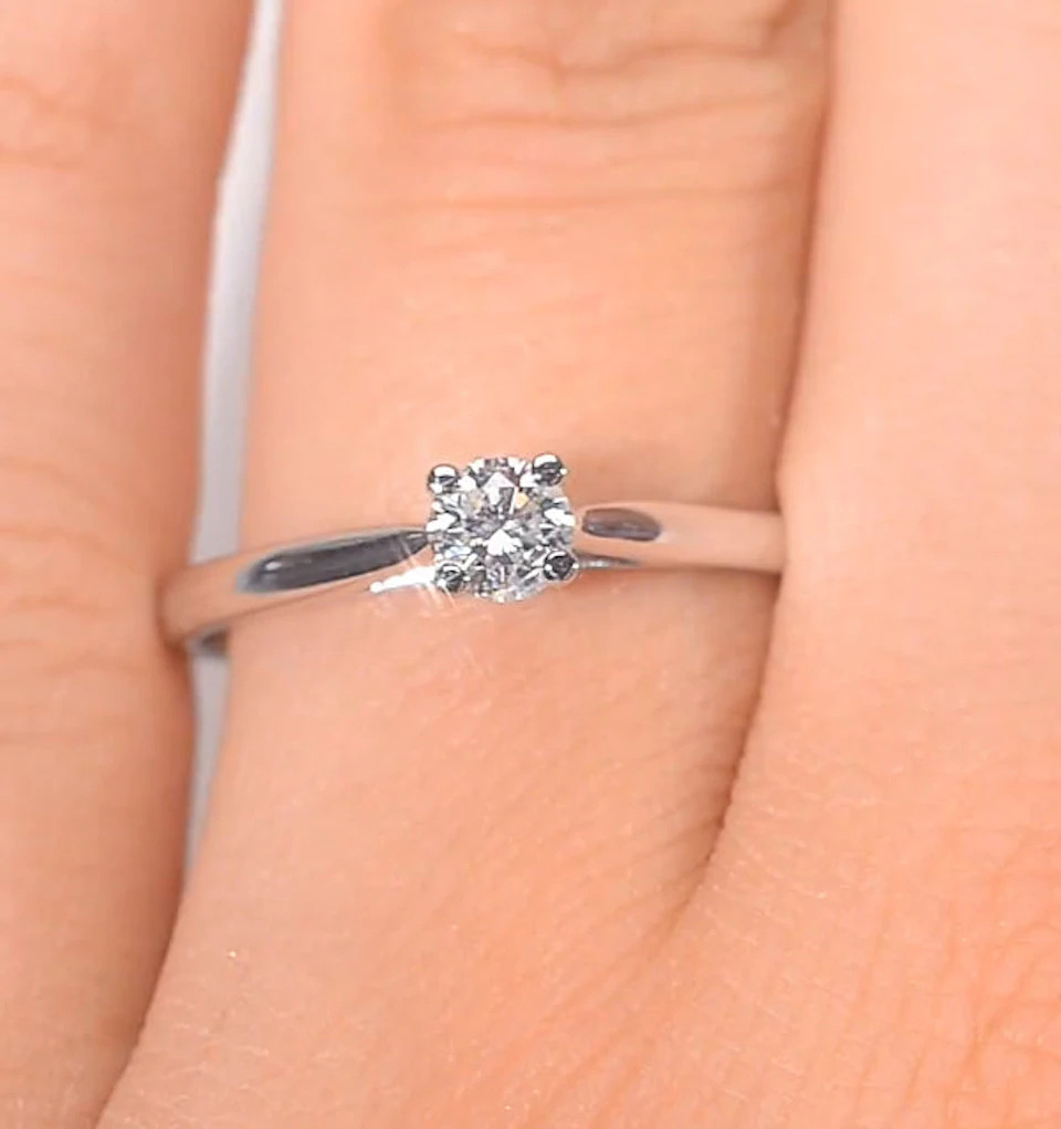 Engagement Ring Elysia 0.25ct Lab Diamond H/Si in 18K White Gold