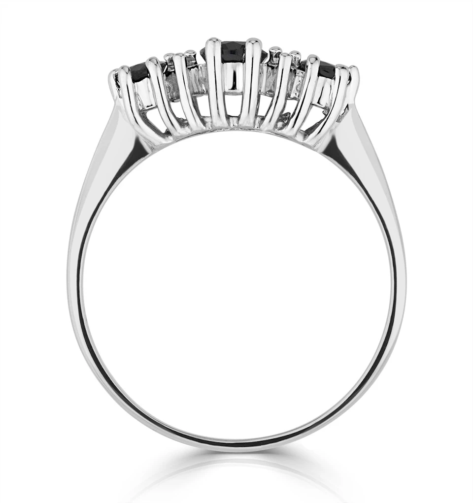 Sapphire 1.00ct And Diamond 9K White Gold Ring